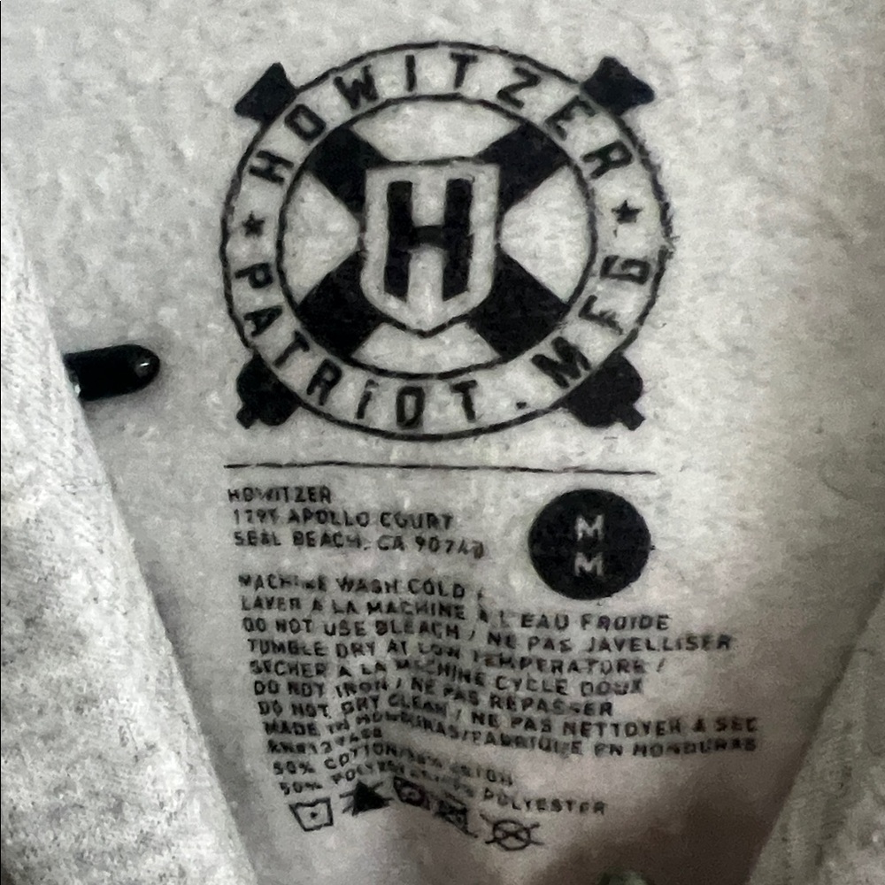 Howitzer Gray Hoodie with Graphic Design - Picture 4 of 5